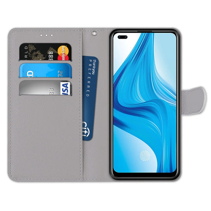 Coloured Drawing Cross Texture Horizontal Flip PU Leather Case with Holder & Card Slots & Wallet & Lanyard, For OPPO F17 Pro / A93 4G / Reno4 Lite / Reno4 F
