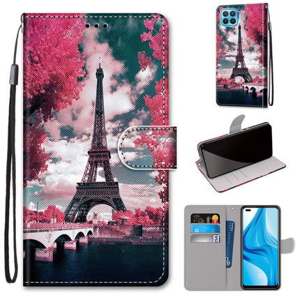 Coloured Drawing Cross Texture Horizontal Flip PU Leather Case with Holder & Card Slots & Wallet & Lanyard, For OPPO F17 Pro / A93 4G / Reno4 Lite / Reno4 F