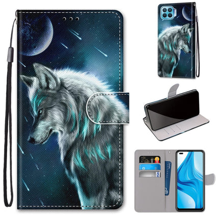 Coloured Drawing Cross Texture Horizontal Flip PU Leather Case with Holder & Card Slots & Wallet & Lanyard, For OPPO F17 Pro / A93 4G / Reno4 Lite / Reno4 F