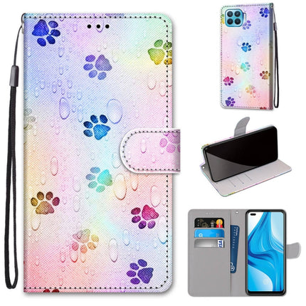 Coloured Drawing Cross Texture Horizontal Flip PU Leather Case with Holder & Card Slots & Wallet & Lanyard, For OPPO F17 Pro / A93 4G / Reno4 Lite / Reno4 F