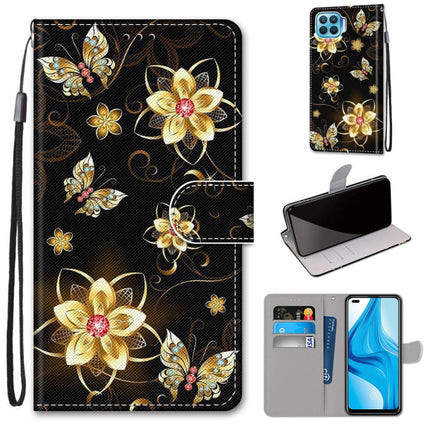 Coloured Drawing Cross Texture Horizontal Flip PU Leather Case with Holder & Card Slots & Wallet & Lanyard, For OPPO F17 Pro / A93 4G / Reno4 Lite / Reno4 F