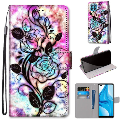 Coloured Drawing Cross Texture Horizontal Flip PU Leather Case with Holder & Card Slots & Wallet & Lanyard, For OPPO F17 Pro / A93 4G / Reno4 Lite / Reno4 F