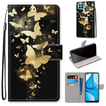 Coloured Drawing Cross Texture Horizontal Flip PU Leather Case with Holder & Card Slots & Wallet & Lanyard, For OPPO F17 Pro / A93 4G / Reno4 Lite / Reno4 F
