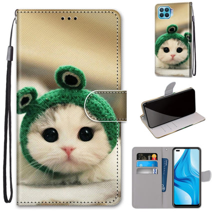 Coloured Drawing Cross Texture Horizontal Flip PU Leather Case with Holder & Card Slots & Wallet & Lanyard, For OPPO F17 Pro / A93 4G / Reno4 Lite / Reno4 F