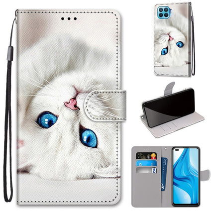 Coloured Drawing Cross Texture Horizontal Flip PU Leather Case with Holder & Card Slots & Wallet & Lanyard, For OPPO F17 Pro / A93 4G / Reno4 Lite / Reno4 F