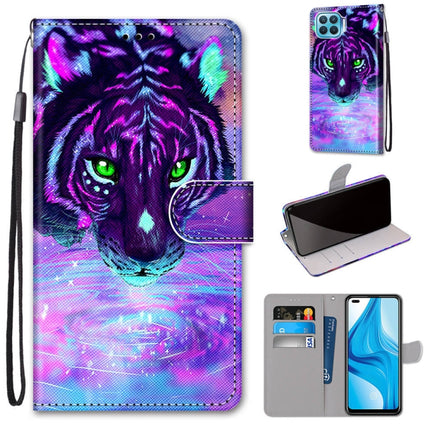 Coloured Drawing Cross Texture Horizontal Flip PU Leather Case with Holder & Card Slots & Wallet & Lanyard, For OPPO F17 Pro / A93 4G / Reno4 Lite / Reno4 F