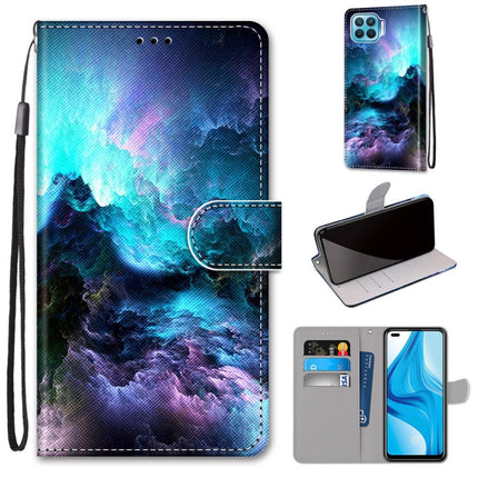 Coloured Drawing Cross Texture Horizontal Flip PU Leather Case with Holder & Card Slots & Wallet & Lanyard, For OPPO F17 Pro / A93 4G / Reno4 Lite / Reno4 F