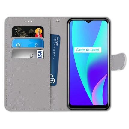 Coloured Drawing Cross Texture Horizontal Flip PU Leather Case with Holder & Card Slots & Wallet & Lanyard, For OPPO Realme C15 / C12 / C25 / 7i (Global) / Narzo 20 / 30A