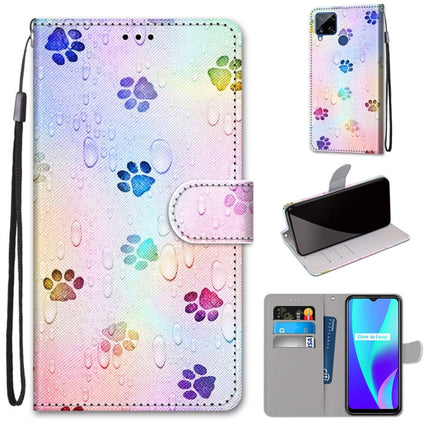Coloured Drawing Cross Texture Horizontal Flip PU Leather Case with Holder & Card Slots & Wallet & Lanyard, For OPPO Realme C15 / C12 / C25 / 7i (Global) / Narzo 20 / 30A