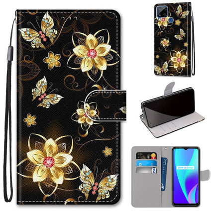 Coloured Drawing Cross Texture Horizontal Flip PU Leather Case with Holder & Card Slots & Wallet & Lanyard, For OPPO Realme C15 / C12 / C25 / 7i (Global) / Narzo 20 / 30A