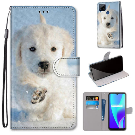 Coloured Drawing Cross Texture Horizontal Flip PU Leather Case with Holder & Card Slots & Wallet & Lanyard, For OPPO Realme C15 / C12 / C25 / 7i (Global) / Narzo 20 / 30A