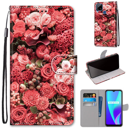 Coloured Drawing Cross Texture Horizontal Flip PU Leather Case with Holder & Card Slots & Wallet & Lanyard, For OPPO Realme C15 / C12 / C25 / 7i (Global) / Narzo 20 / 30A