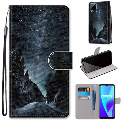 Coloured Drawing Cross Texture Horizontal Flip PU Leather Case with Holder & Card Slots & Wallet & Lanyard, For OPPO Realme C15 / C12 / C25 / 7i (Global) / Narzo 20 / 30A
