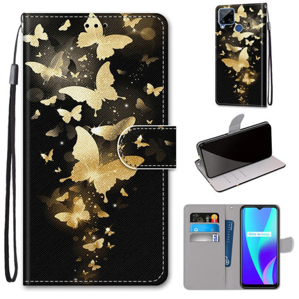 Coloured Drawing Cross Texture Horizontal Flip PU Leather Case with Holder & Card Slots & Wallet & Lanyard, For OPPO Realme C15 / C12 / C25 / 7i (Global) / Narzo 20 / 30A