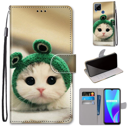 Coloured Drawing Cross Texture Horizontal Flip PU Leather Case with Holder & Card Slots & Wallet & Lanyard, For OPPO Realme C15 / C12 / C25 / 7i (Global) / Narzo 20 / 30A