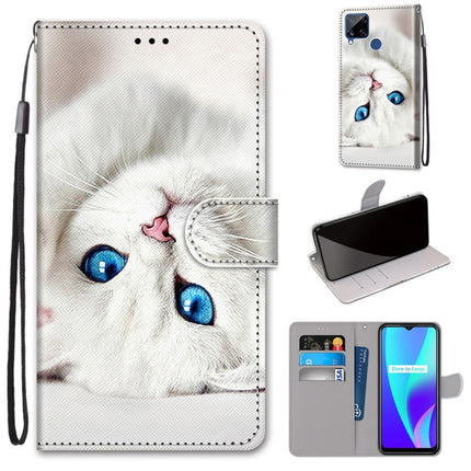 Coloured Drawing Cross Texture Horizontal Flip PU Leather Case with Holder & Card Slots & Wallet & Lanyard, For OPPO Realme C15 / C12 / C25 / 7i (Global) / Narzo 20 / 30A