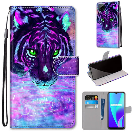Coloured Drawing Cross Texture Horizontal Flip PU Leather Case with Holder & Card Slots & Wallet & Lanyard, For OPPO Realme C15 / C12 / C25 / 7i (Global) / Narzo 20 / 30A
