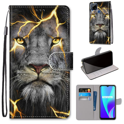 Coloured Drawing Cross Texture Horizontal Flip PU Leather Case with Holder & Card Slots & Wallet & Lanyard, For OPPO Realme C15 / C12 / C25 / 7i (Global) / Narzo 20 / 30A