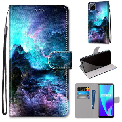 Coloured Drawing Cross Texture Horizontal Flip PU Leather Case with Holder & Card Slots & Wallet & Lanyard, For OPPO Realme C15 / C12 / C25 / 7i (Global) / Narzo 20 / 30A