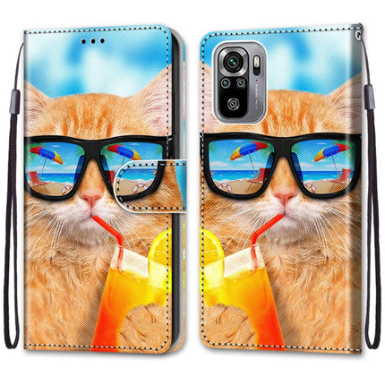 Coloured Drawing Cross Texture Horizontal Flip PU Leather Case with Holder & Card Slots & Wallet & Lanyard, For Xiaomi Redmi Note 10 4G / Note 10s