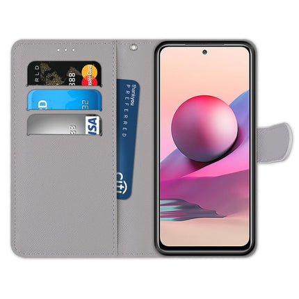Coloured Drawing Cross Texture Horizontal Flip PU Leather Case with Holder & Card Slots & Wallet & Lanyard, For Xiaomi Redmi Note 10 4G / Note 10s