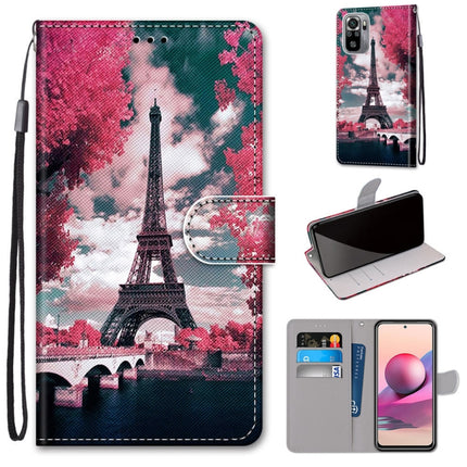 Coloured Drawing Cross Texture Horizontal Flip PU Leather Case with Holder & Card Slots & Wallet & Lanyard, For Xiaomi Redmi Note 10 4G / Note 10s