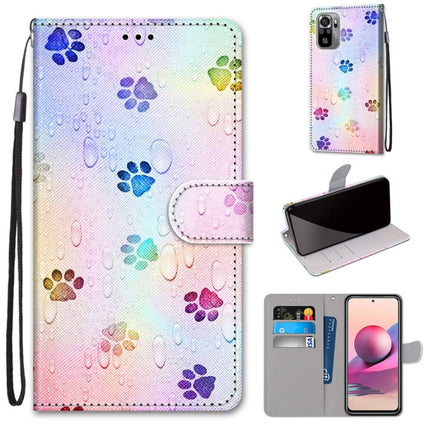 Coloured Drawing Cross Texture Horizontal Flip PU Leather Case with Holder & Card Slots & Wallet & Lanyard, For Xiaomi Redmi Note 10 4G / Note 10s