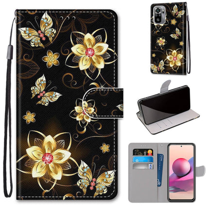 Coloured Drawing Cross Texture Horizontal Flip PU Leather Case with Holder & Card Slots & Wallet & Lanyard, For Xiaomi Redmi Note 10 4G / Note 10s