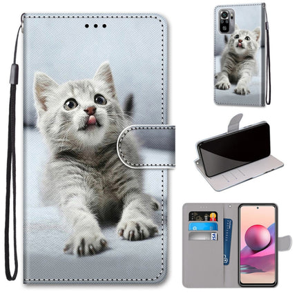 Coloured Drawing Cross Texture Horizontal Flip PU Leather Case with Holder & Card Slots & Wallet & Lanyard, For Xiaomi Redmi Note 10 4G / Note 10s