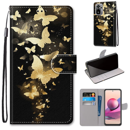 Coloured Drawing Cross Texture Horizontal Flip PU Leather Case with Holder & Card Slots & Wallet & Lanyard, For Xiaomi Redmi Note 10 4G / Note 10s