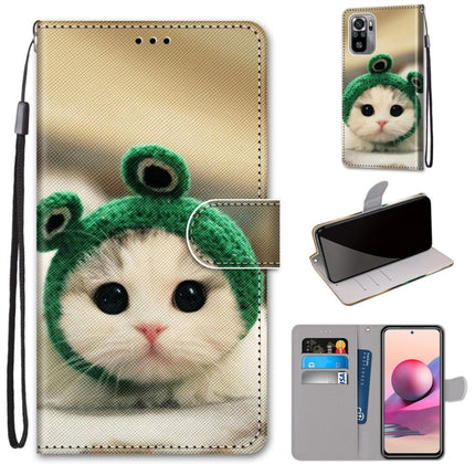 Coloured Drawing Cross Texture Horizontal Flip PU Leather Case with Holder & Card Slots & Wallet & Lanyard, For Xiaomi Redmi Note 10 4G / Note 10s