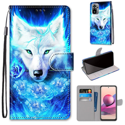 Coloured Drawing Cross Texture Horizontal Flip PU Leather Case with Holder & Card Slots & Wallet & Lanyard, For Xiaomi Redmi Note 10 4G / Note 10s