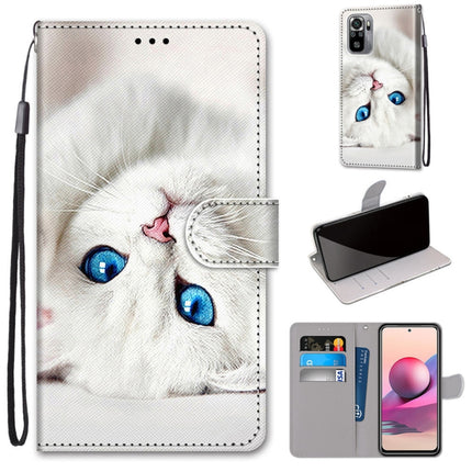Coloured Drawing Cross Texture Horizontal Flip PU Leather Case with Holder & Card Slots & Wallet & Lanyard, For Xiaomi Redmi Note 10 4G / Note 10s