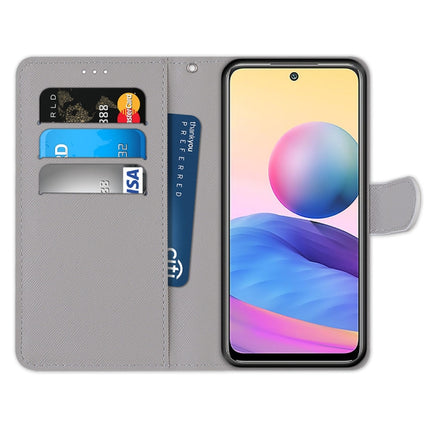 Coloured Drawing Cross Texture Horizontal Flip PU Leather Case with Holder & Card Slots & Wallet & Lanyard, For Xiaomi Redmi Note 10 5G