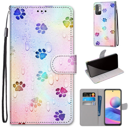 Coloured Drawing Cross Texture Horizontal Flip PU Leather Case with Holder & Card Slots & Wallet & Lanyard, For Xiaomi Redmi Note 10 5G
