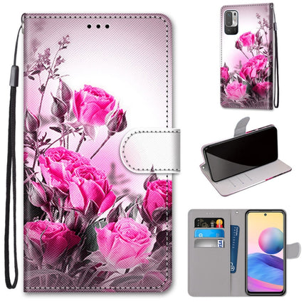 Coloured Drawing Cross Texture Horizontal Flip PU Leather Case with Holder & Card Slots & Wallet & Lanyard, For Xiaomi Redmi Note 10 5G