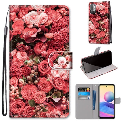 Coloured Drawing Cross Texture Horizontal Flip PU Leather Case with Holder & Card Slots & Wallet & Lanyard, For Xiaomi Redmi Note 10 5G