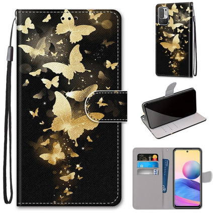 Coloured Drawing Cross Texture Horizontal Flip PU Leather Case with Holder & Card Slots & Wallet & Lanyard, For Xiaomi Redmi Note 10 5G
