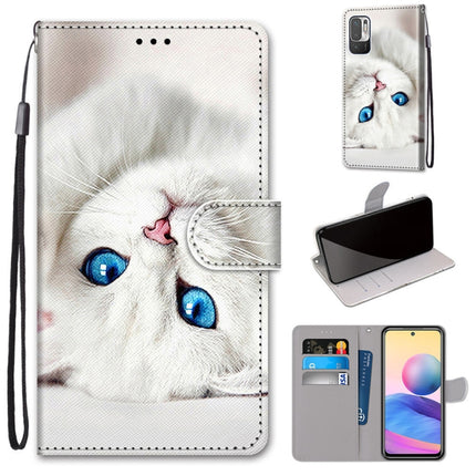 Coloured Drawing Cross Texture Horizontal Flip PU Leather Case with Holder & Card Slots & Wallet & Lanyard, For Xiaomi Redmi Note 10 5G