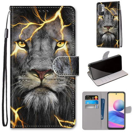 Coloured Drawing Cross Texture Horizontal Flip PU Leather Case with Holder & Card Slots & Wallet & Lanyard, For Xiaomi Redmi Note 10 5G