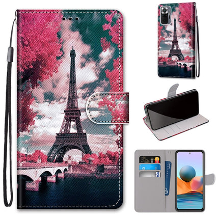 Coloured Drawing Cross Texture Horizontal Flip PU Leather Case with Holder & Card Slots & Wallet & Lanyard, For Xiaomi Redmi Note 10 Pro Max / Note 10 Pro