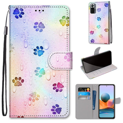 Coloured Drawing Cross Texture Horizontal Flip PU Leather Case with Holder & Card Slots & Wallet & Lanyard, For Xiaomi Redmi Note 10 Pro Max / Note 10 Pro