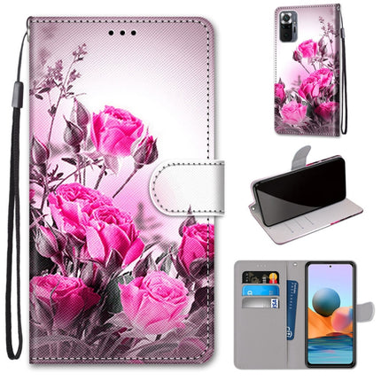 Coloured Drawing Cross Texture Horizontal Flip PU Leather Case with Holder & Card Slots & Wallet & Lanyard, For Xiaomi Redmi Note 10 Pro Max / Note 10 Pro