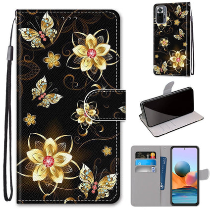Coloured Drawing Cross Texture Horizontal Flip PU Leather Case with Holder & Card Slots & Wallet & Lanyard, For Xiaomi Redmi Note 10 Pro Max / Note 10 Pro