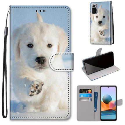 Coloured Drawing Cross Texture Horizontal Flip PU Leather Case with Holder & Card Slots & Wallet & Lanyard, For Xiaomi Redmi Note 10 Pro Max / Note 10 Pro
