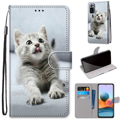 Coloured Drawing Cross Texture Horizontal Flip PU Leather Case with Holder & Card Slots & Wallet & Lanyard, For Xiaomi Redmi Note 10 Pro Max / Note 10 Pro