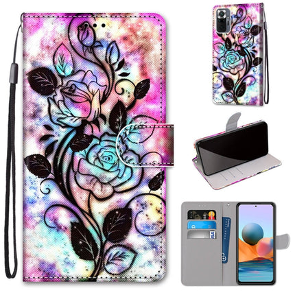 Coloured Drawing Cross Texture Horizontal Flip PU Leather Case with Holder & Card Slots & Wallet & Lanyard, For Xiaomi Redmi Note 10 Pro Max / Note 10 Pro