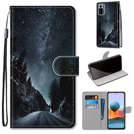 Coloured Drawing Cross Texture Horizontal Flip PU Leather Case with Holder & Card Slots & Wallet & Lanyard, For Xiaomi Redmi Note 10 Pro Max / Note 10 Pro