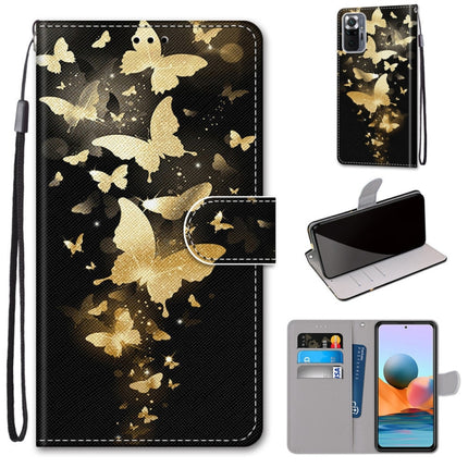 Coloured Drawing Cross Texture Horizontal Flip PU Leather Case with Holder & Card Slots & Wallet & Lanyard, For Xiaomi Redmi Note 10 Pro Max / Note 10 Pro