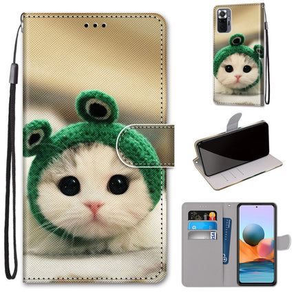 Coloured Drawing Cross Texture Horizontal Flip PU Leather Case with Holder & Card Slots & Wallet & Lanyard, For Xiaomi Redmi Note 10 Pro Max / Note 10 Pro